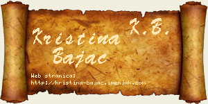 Kristina Bajac vizit kartica